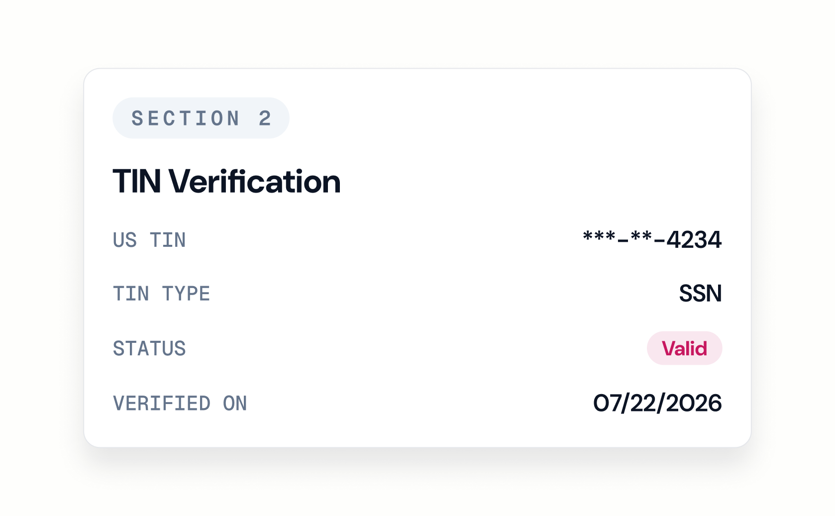 TIN Matching - Re-verified